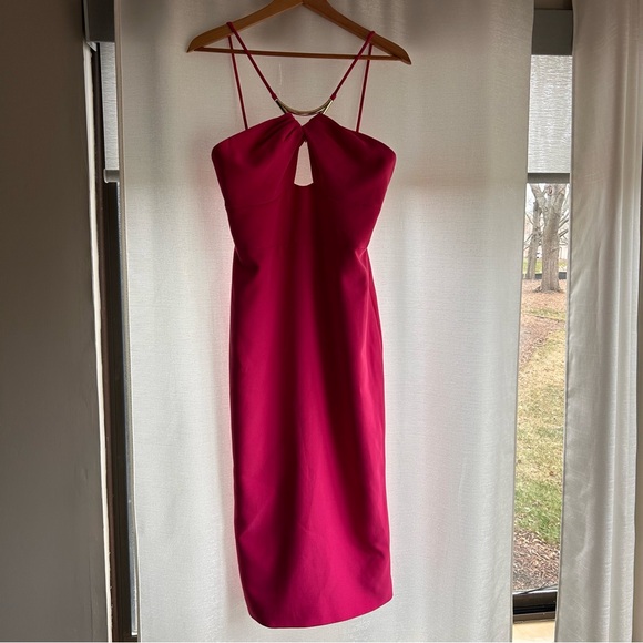 NWOT Halston Adrina Dress in Stretch Crepe, Pink - Picture 5 of 11